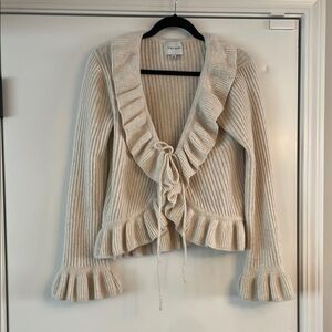Adorable Tie Front Ruffled Cardigan